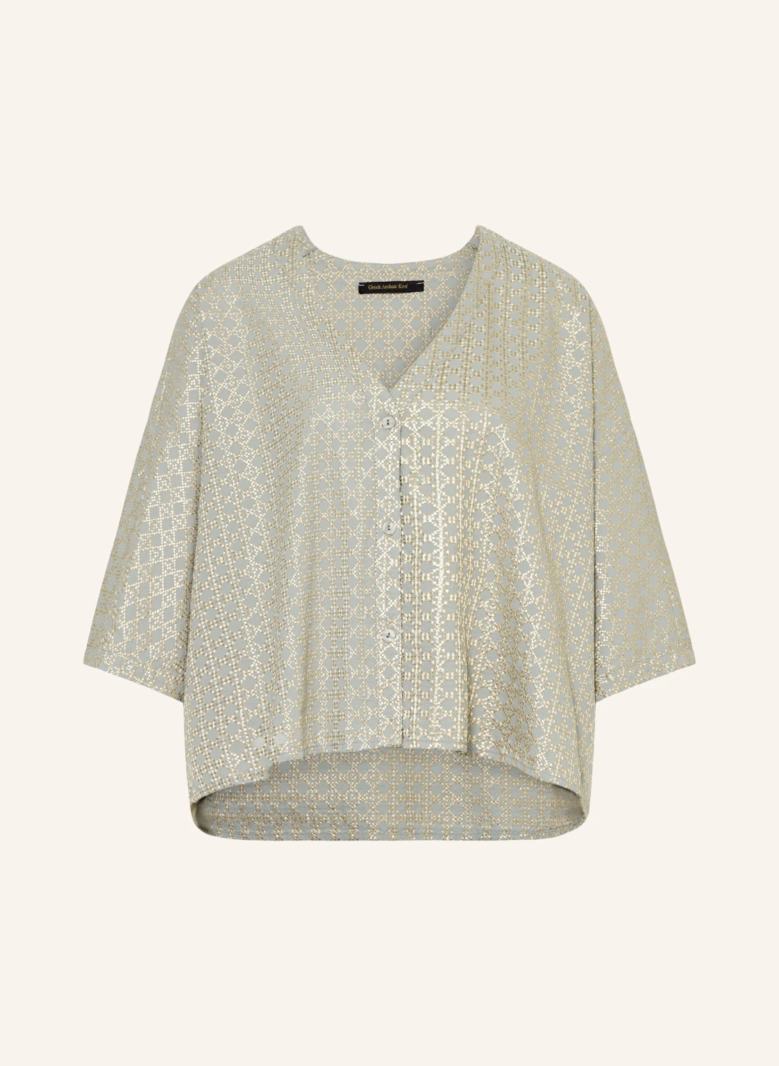 Greek Archaic Kori Bluse mit 3/4-Arm