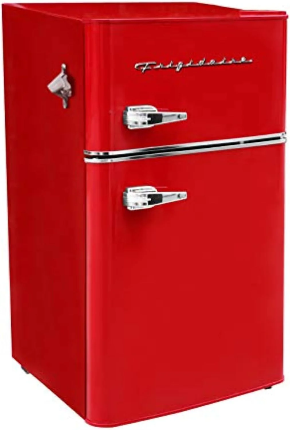 Frigidaire Retro Mini Fridge with Freezer & Side Bottle Opener-Small 2 Door Refrigerator for Office Bar or College Dorm Room-3.1 Cu Ft – 19”D x 20.5 W x 33.5 H