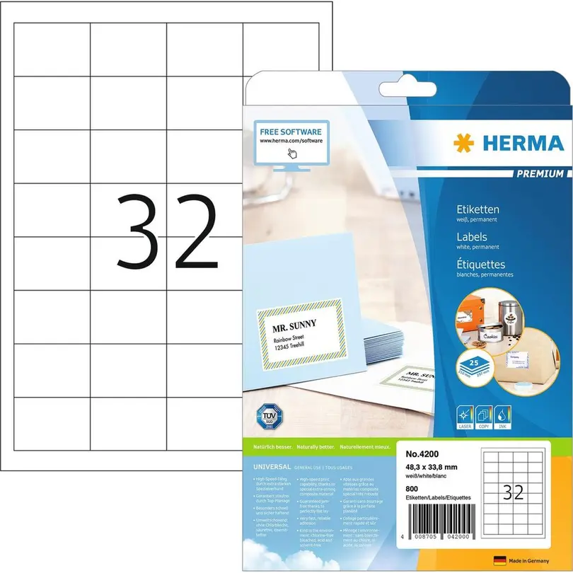 Etiketten 25er-Set Universal