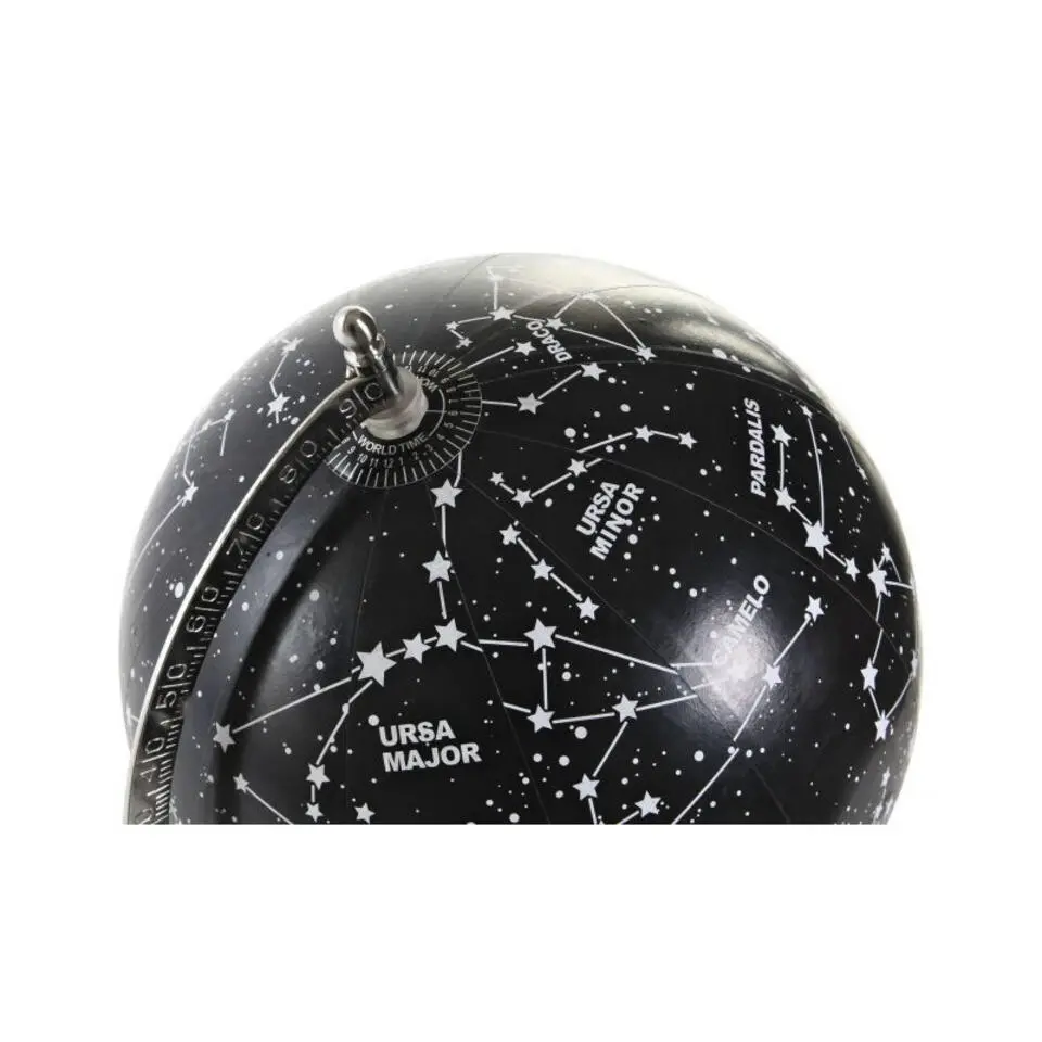 ITEM Wereldbol - sterrenhemel - zwart - op voet - 28x22 cm
