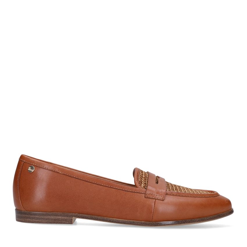 No Stress Cognac leren loafers