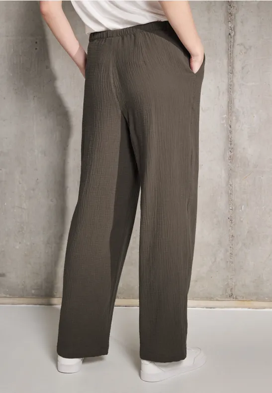 Musselin Wide Leg Hose