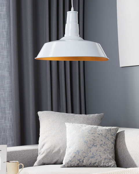 Lampa wisząca industrialna błyszcząca biała