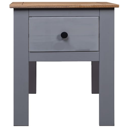 NNEVL Bedside Cabinet Grey 46x40x57 cm Pine Panama Range