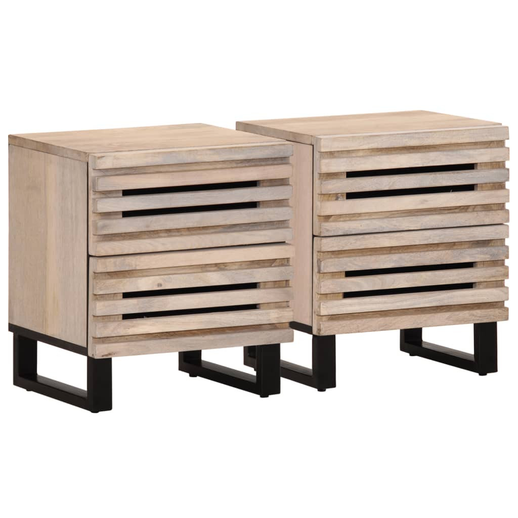 2x Szafka Nocna Stolik Komoda Brązowa z Szufladą Do Sypialni 40x34x46 cm