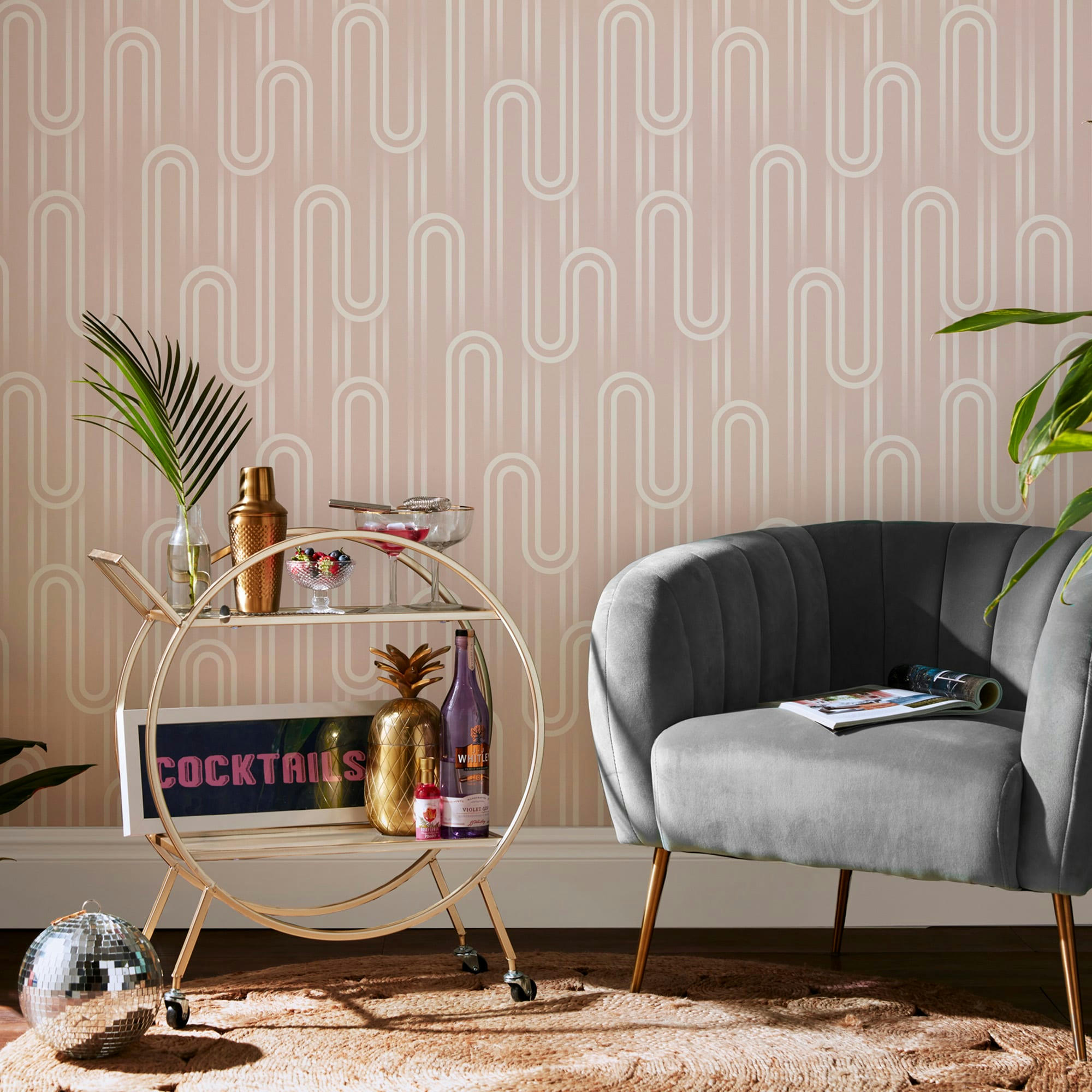 - papier peint ups & downs terracotta 1005x52cm