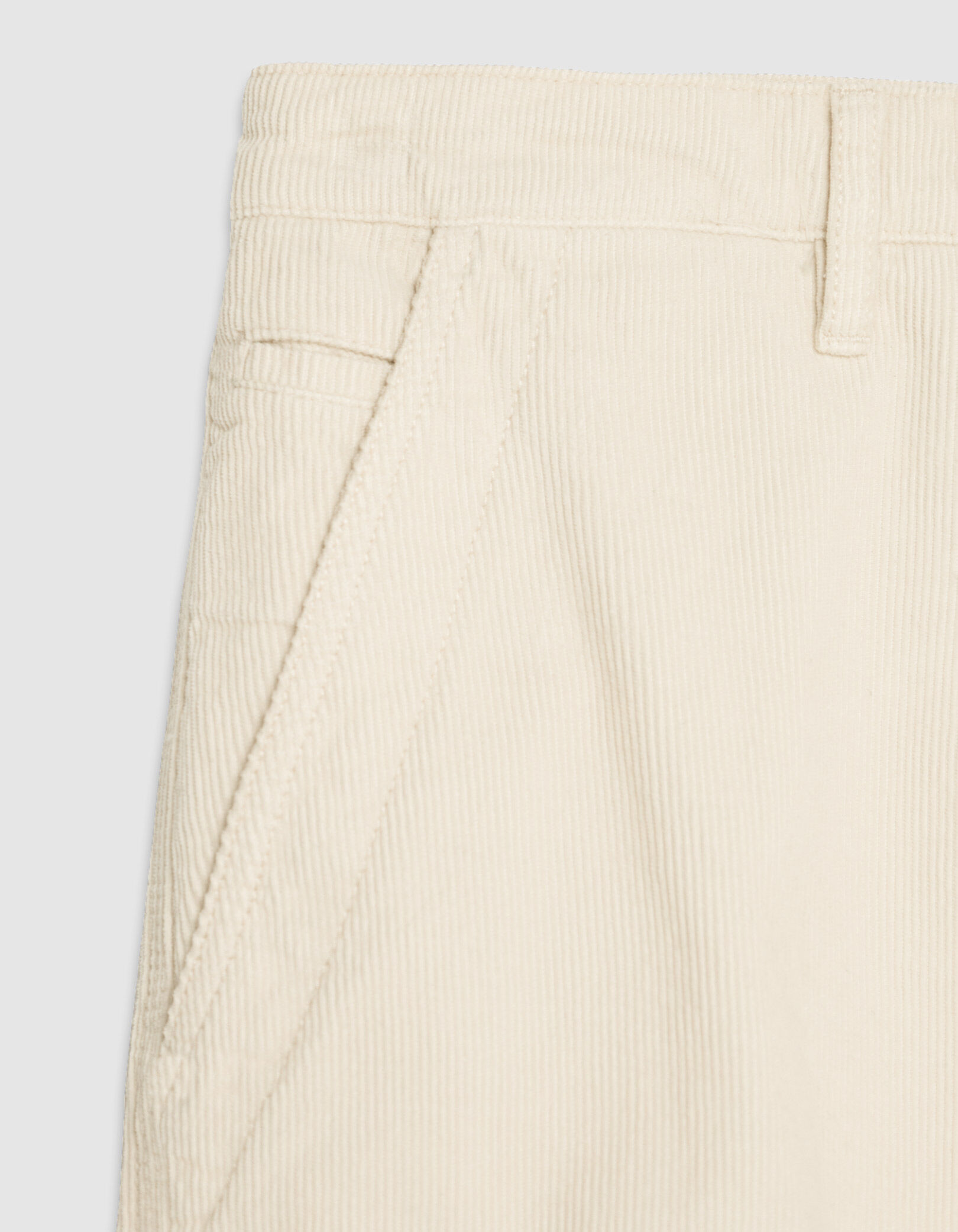 Pantalon chino droit écru velours milleraies Homme