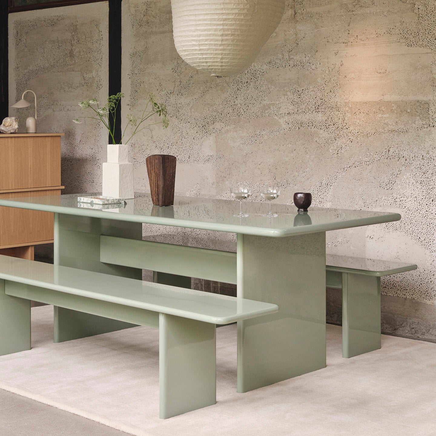 Ferm Living Rink Bankje - B 200 cm - Tea Green