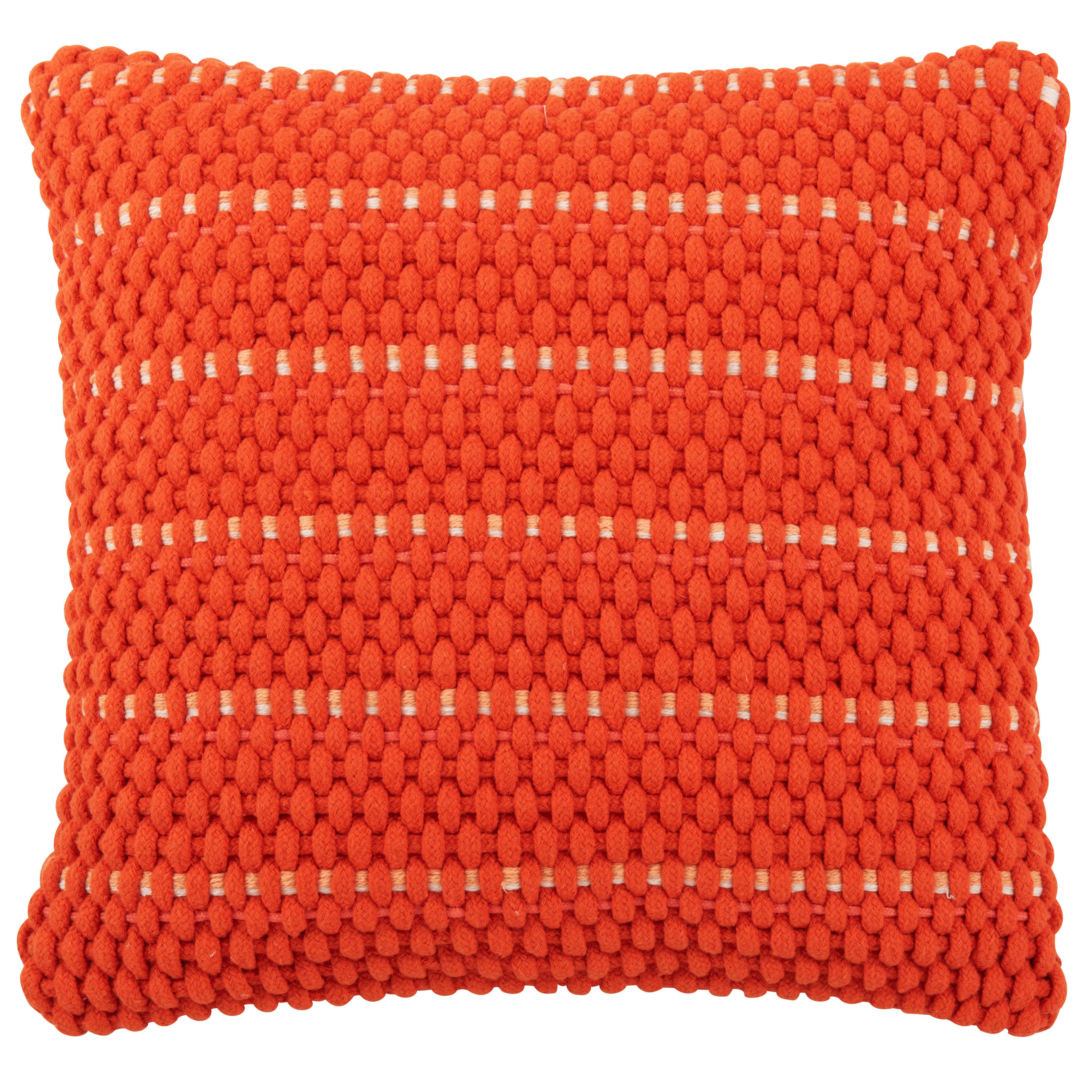 DUARTE - Housse de coussin en coton tressé orange 40x40