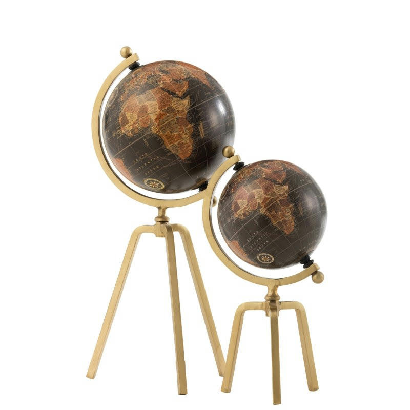 - Globe trépied métal/plastique or/noir H52cm