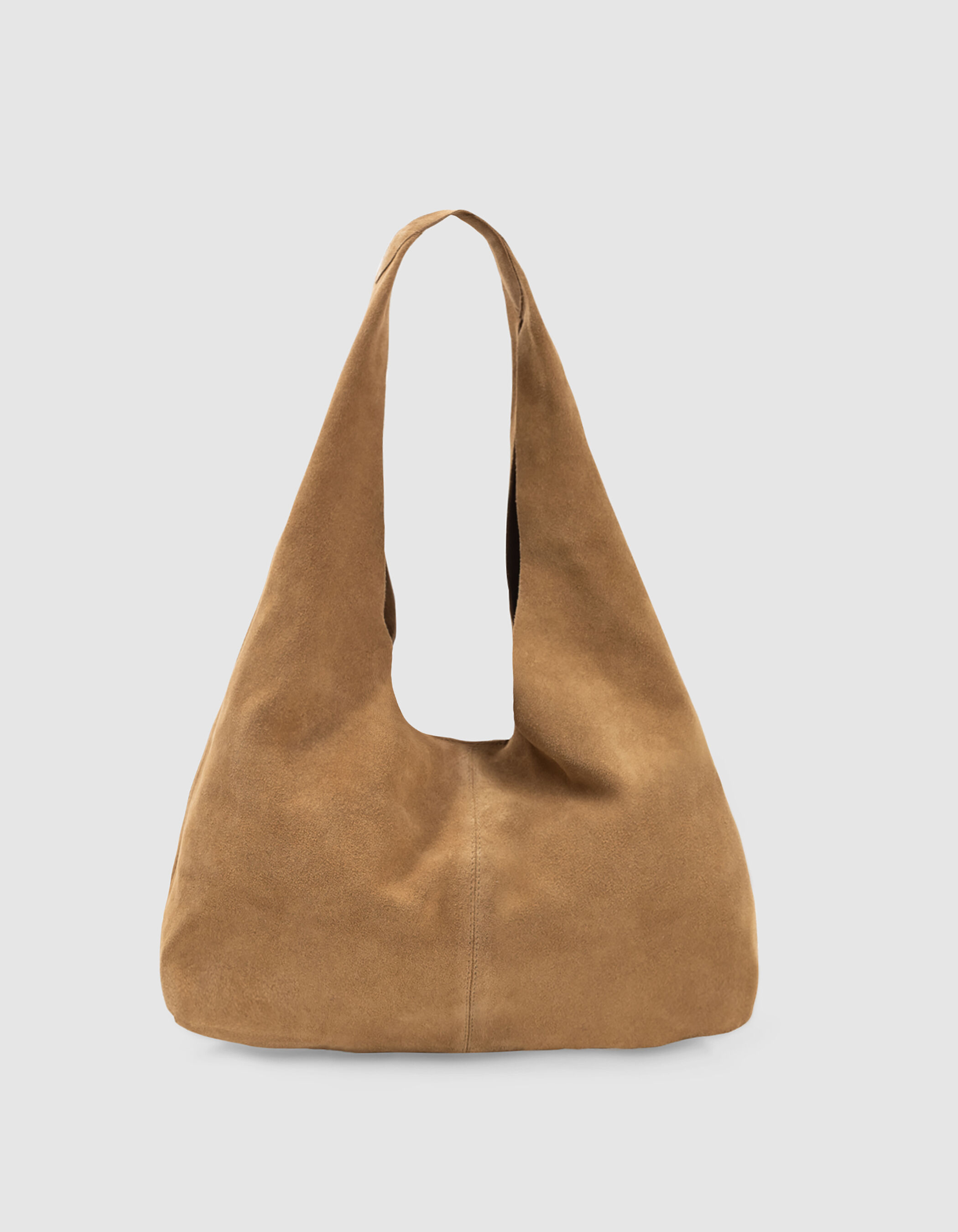 Sac Hobo kaki cuir velours