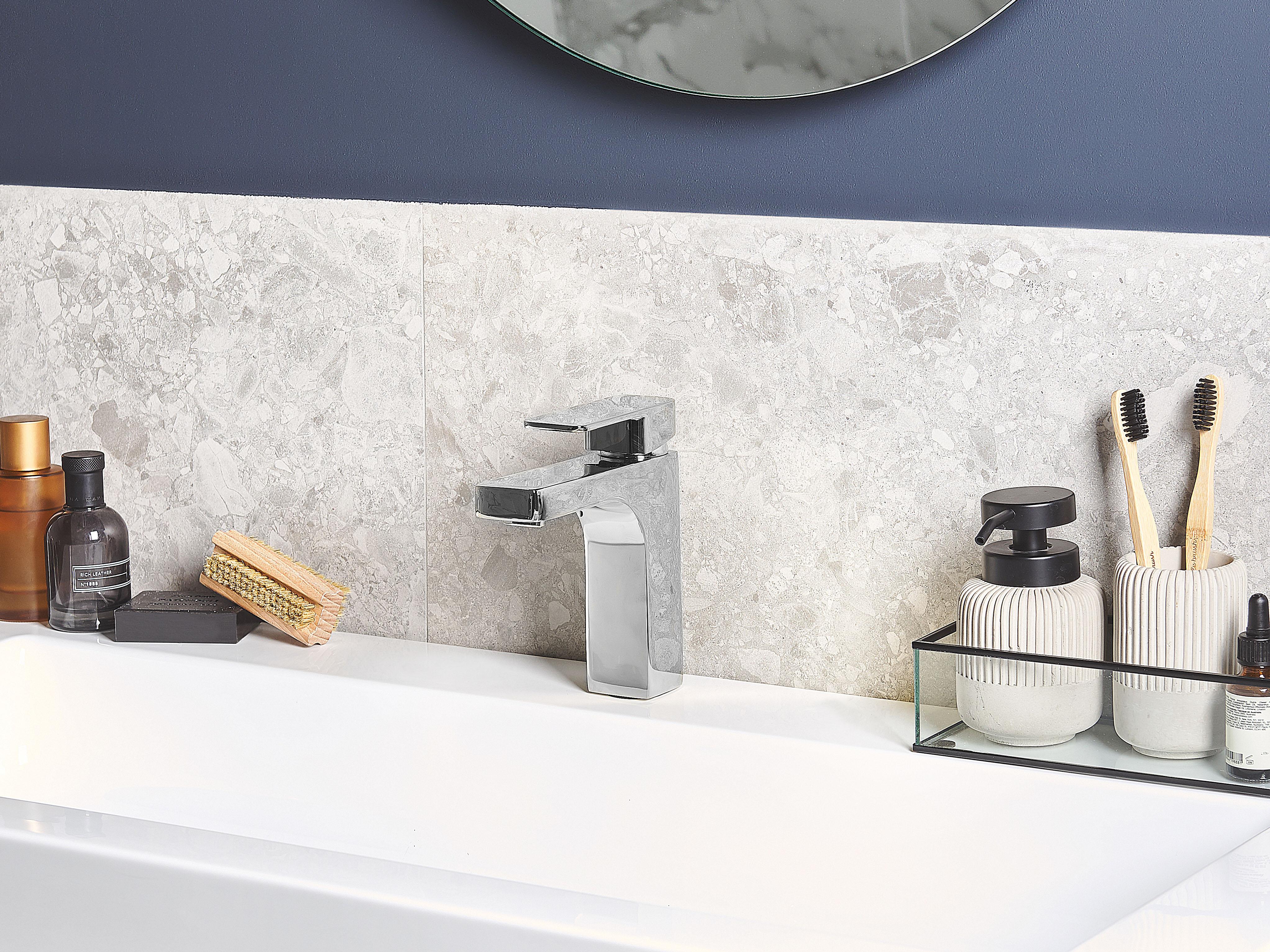 Basin Mixer Tap IRUPU Brass Silver