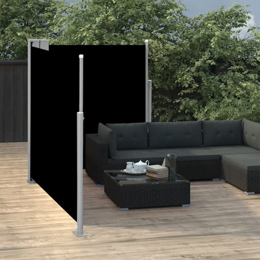NNEVL Retractable Side Awning Black 140x600 cm