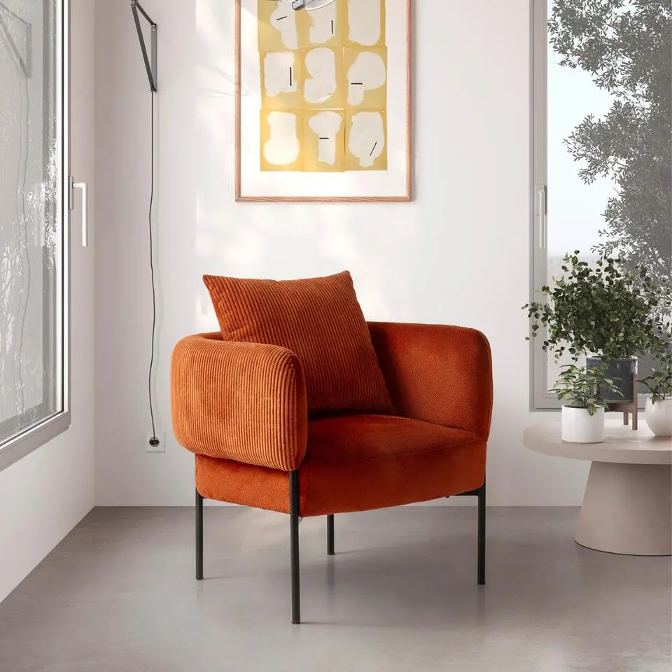Calicosy - ARUNI Fauteuil in stof - Grijs - 78x73x75 cm