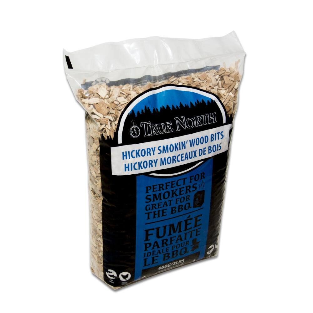 True North Hickory Smokin', 100% Natural Smoking Wood Chips For BBQ and Smoker, 2-Lb