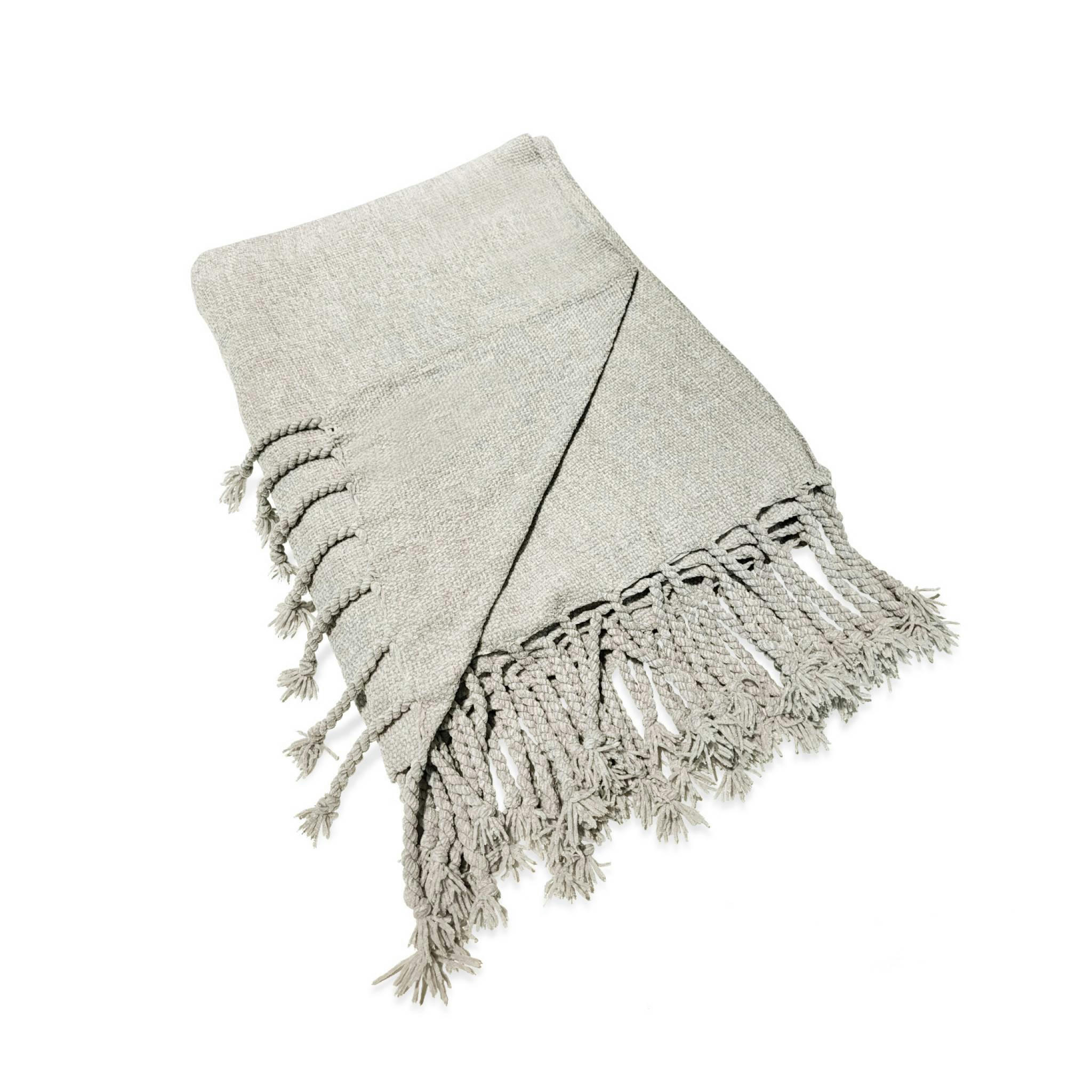 SUZANNE - Plaid chenille gris 130x170cm