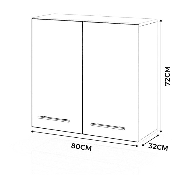 Szafka kuchenna górna modułowa duża 80cm spremium dąb wotan