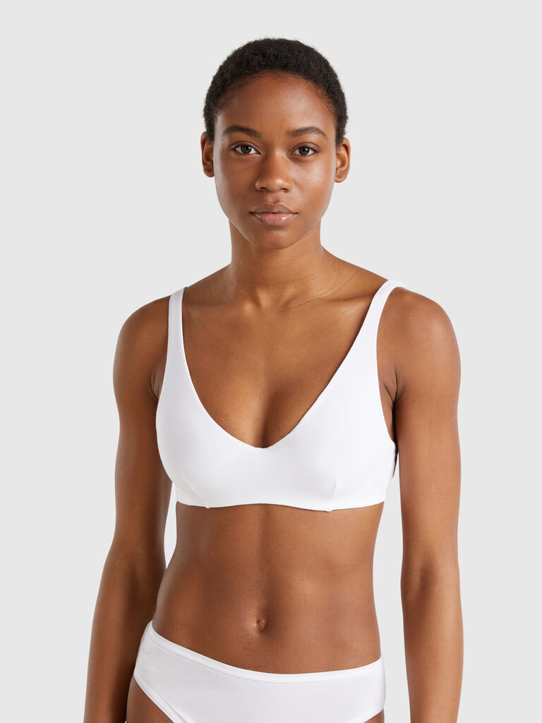 Bra with underwire in stretch cotton