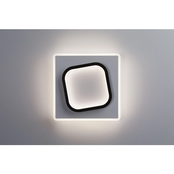 LED-Wandleuchte, WD 2Form WL LED 22W 240x240mm Weiß Schwarz 230V Acryl Metall