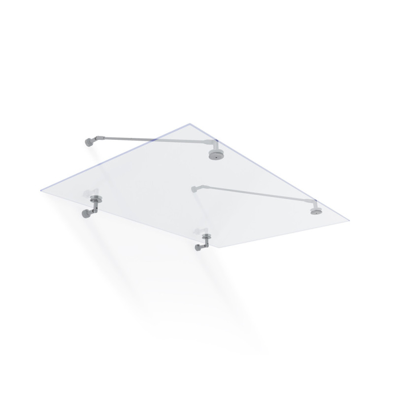 Marquise de porte Taurus argentée 140 x 90 cm CANOPIA