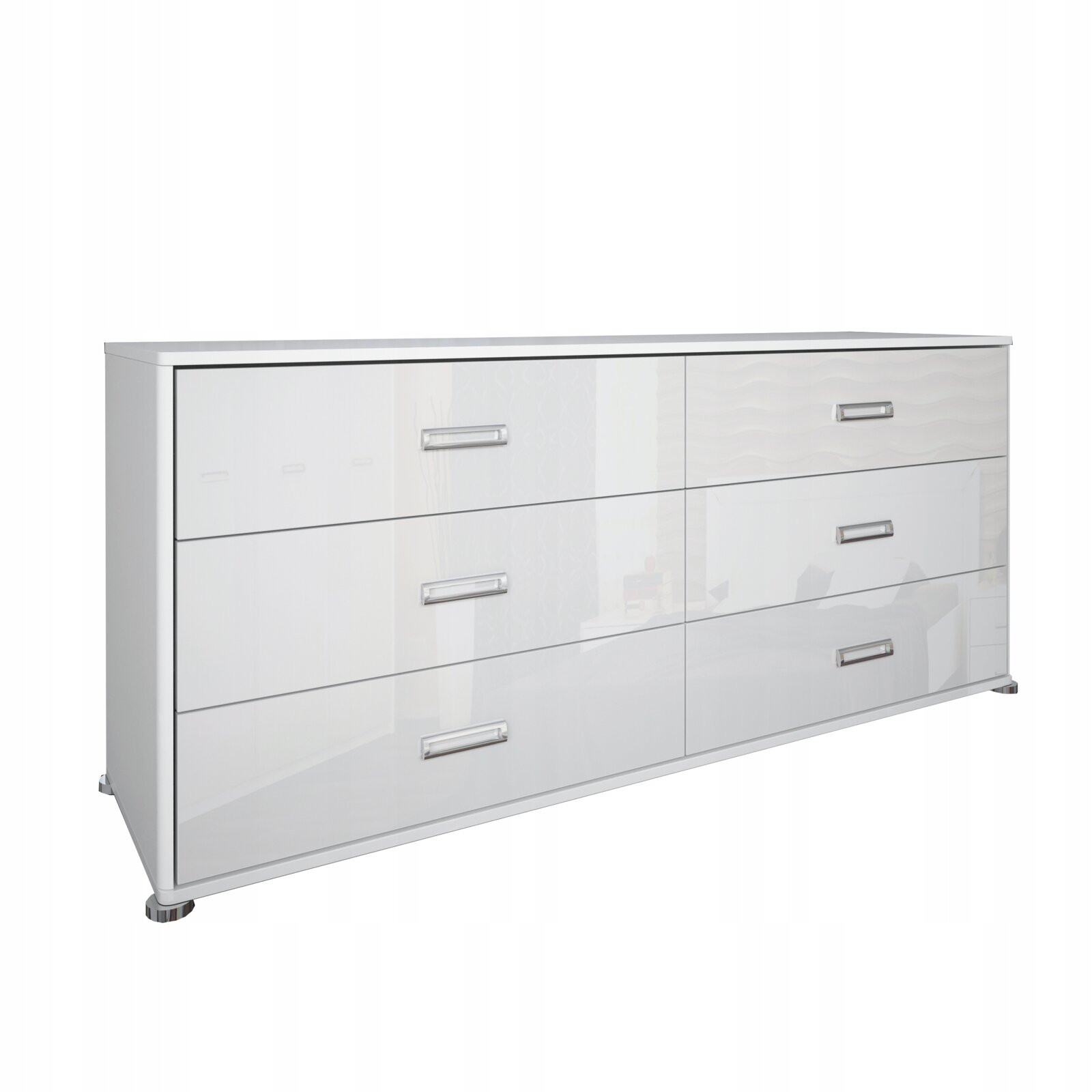 KOMODA Bella 6 SZUFLAD biały połysk płyta laminowana