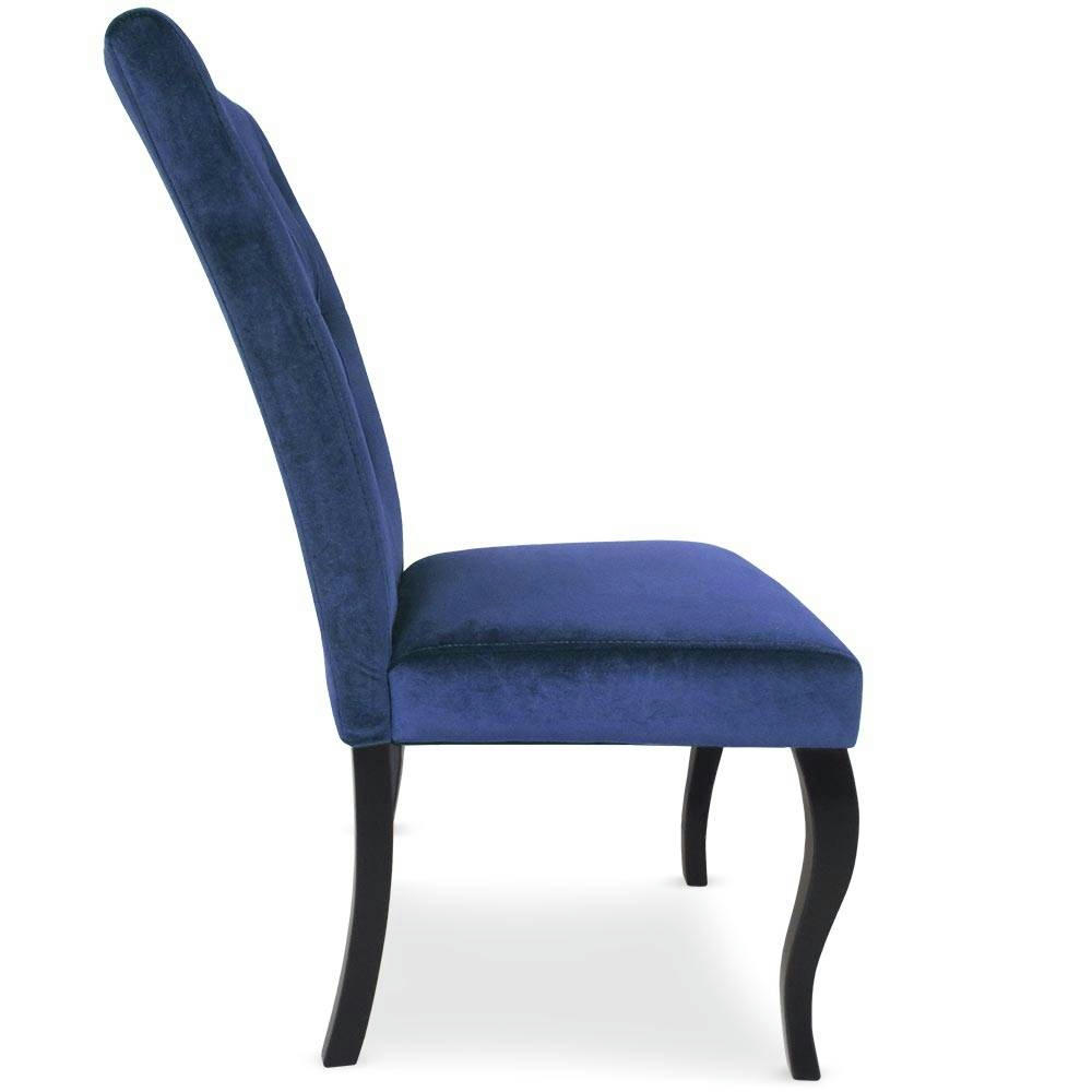 BEATA - Lot de 2 chaises velours bleu