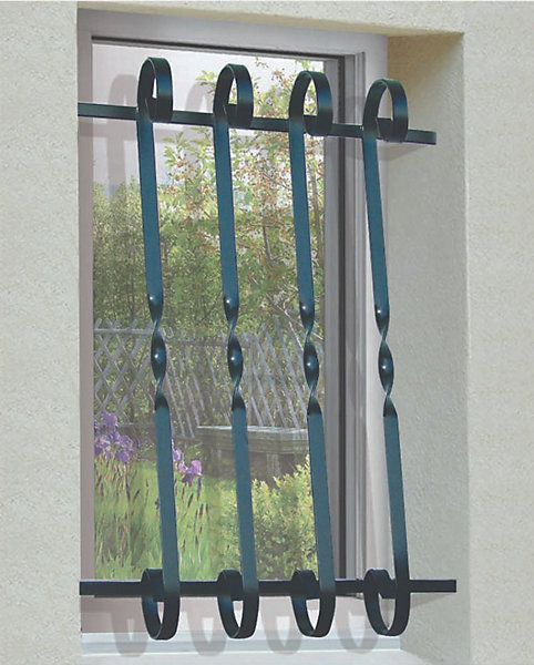 Grille de Defense Volute pour Fenetre H 65 cm x L 120 cm (côte tableau)