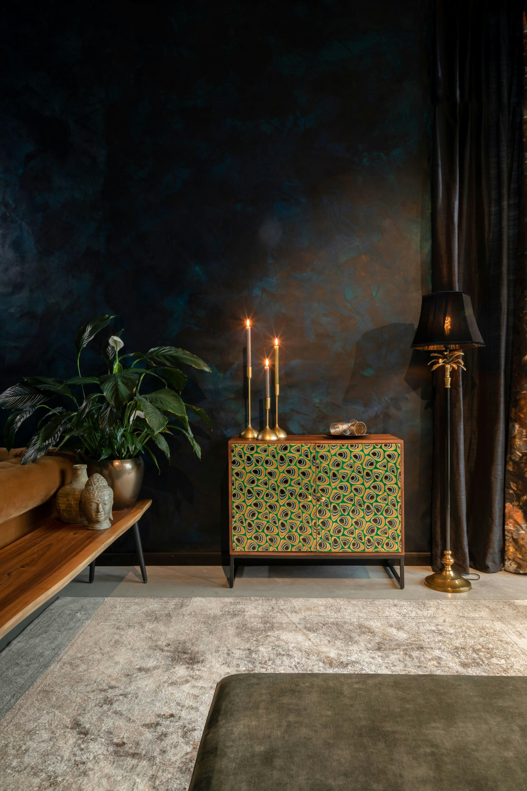 MEENA - Buffet en bois et laiton multicolore