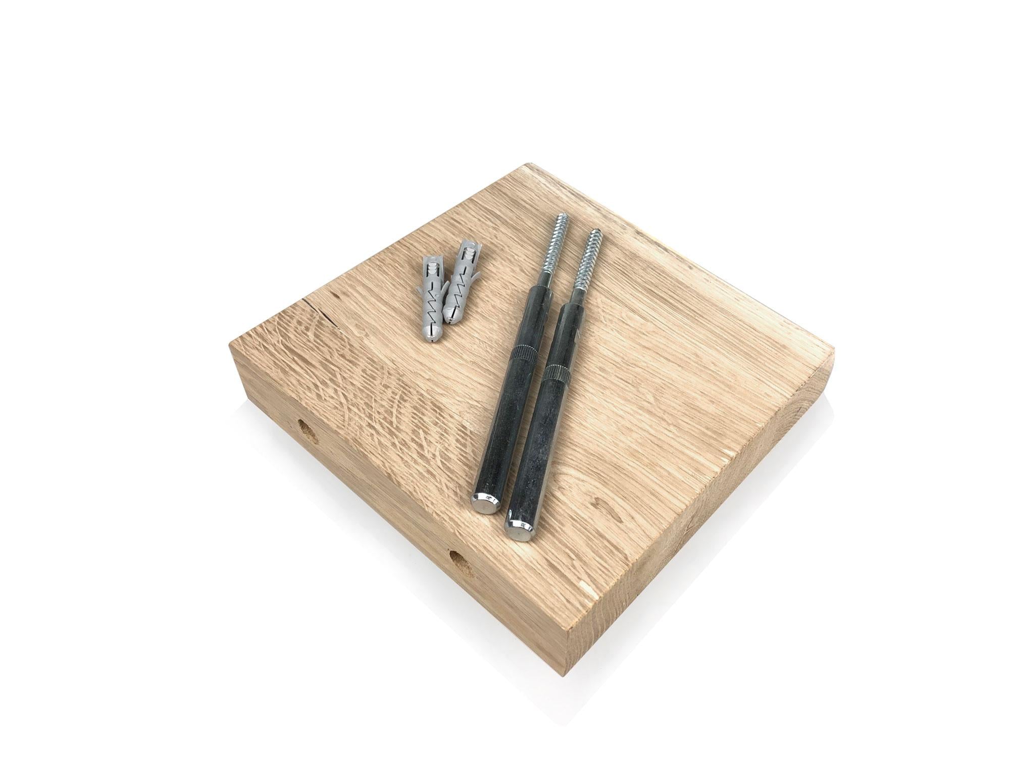 Woodbrothers Zwevende wandplank eiken boomstam 20x20cm