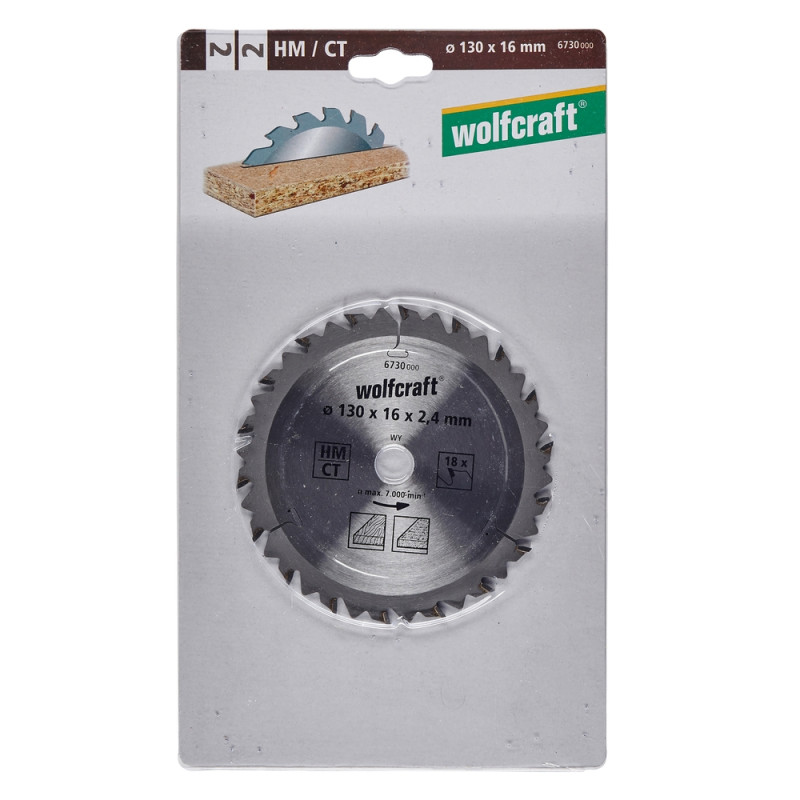 Lame de scie circulaire pour panneaux agglomérés Ø 130 x 16 mm WOLFCRAFT