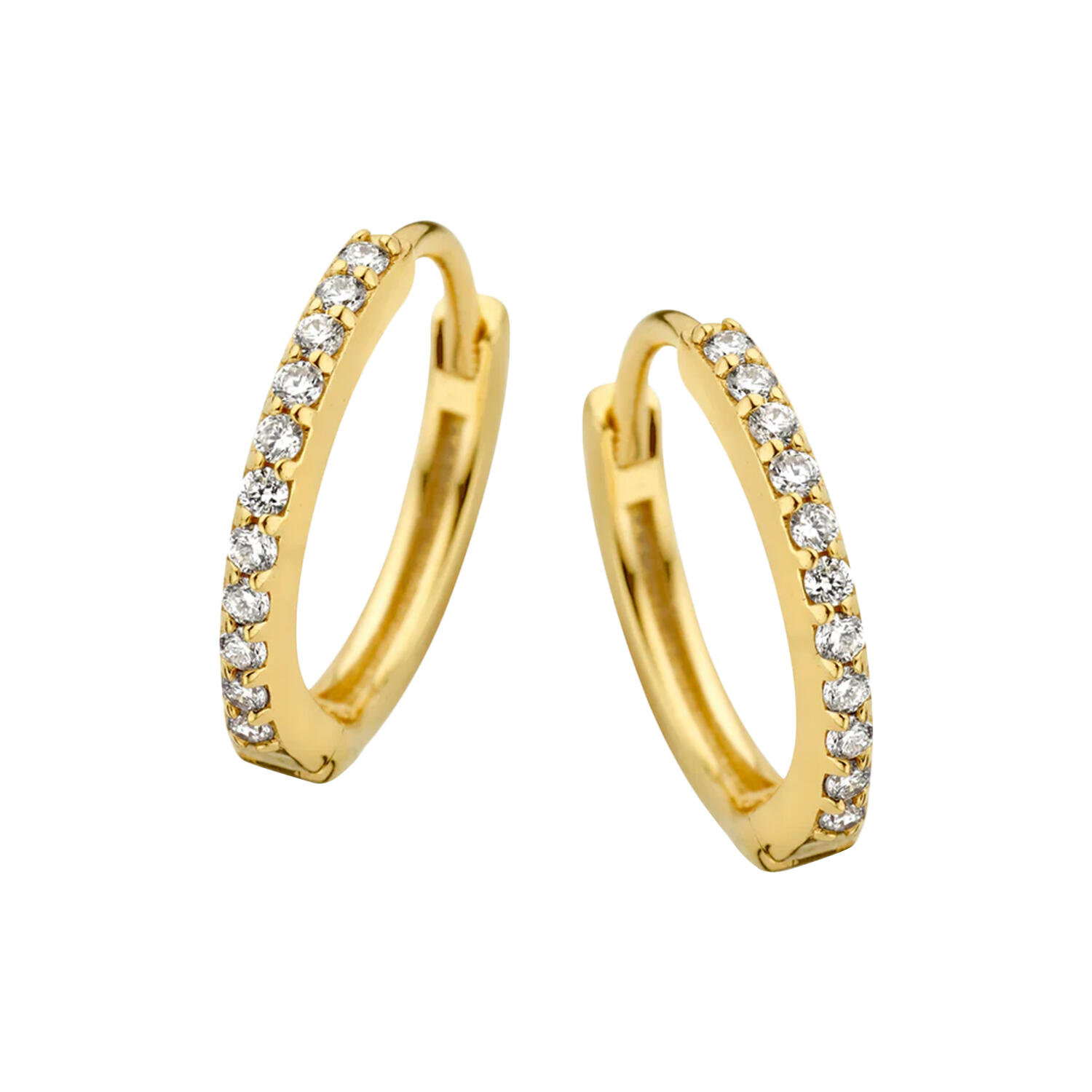 LAGOON HOOP S, guld/diamanter