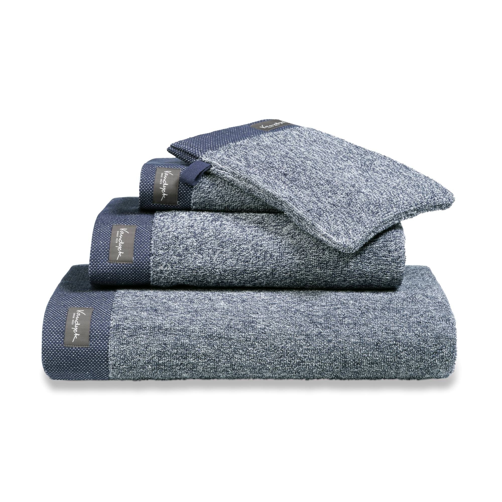 Gastendoek Home Mouliné Blue Ink   Blauw   Katoen