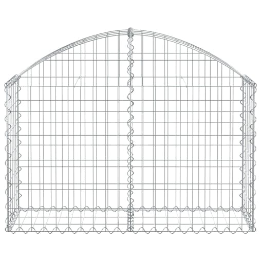 NNEVL Arched Gabion Basket 100x30x60/80 cm Galvanised Iron