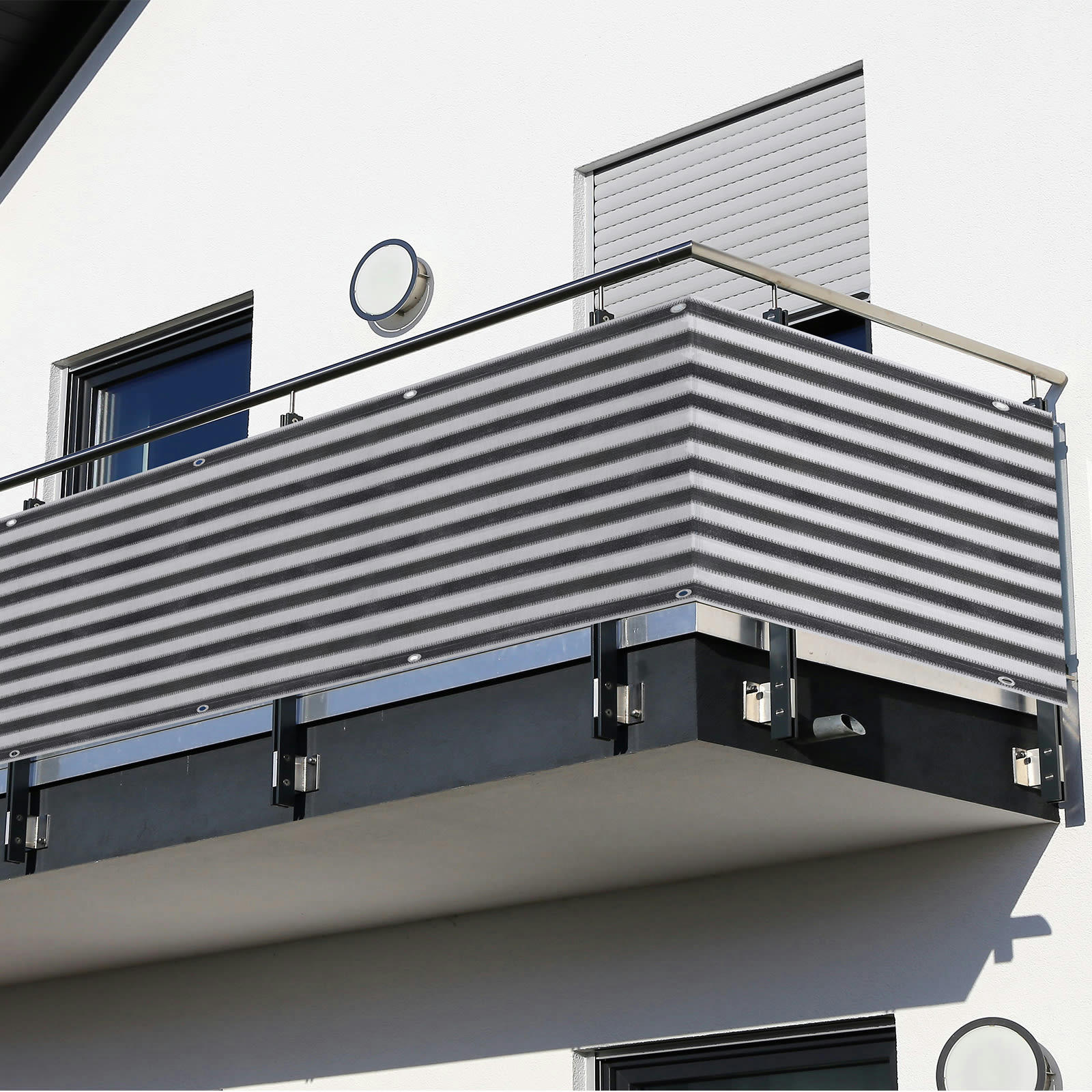 - Lot de 2 brise-vue renforcés occultants bicolore rayé