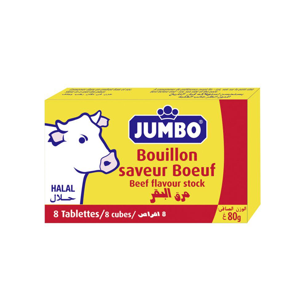 Bouillon saveur boeuf Jumbo x8 Halal 80g