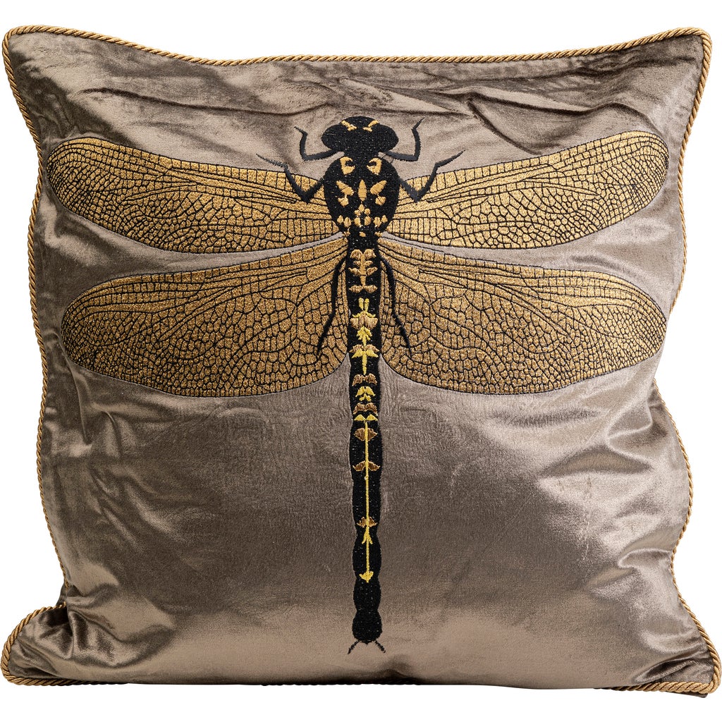 Kare Kussen Glitter Dragonfly Brown 40x40cm