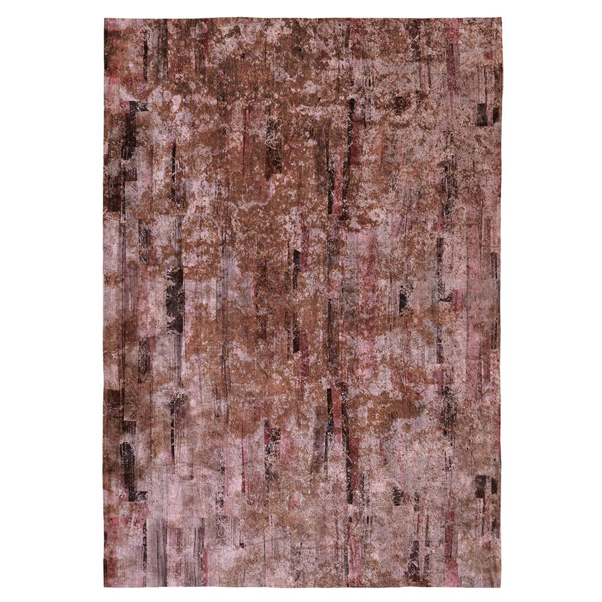 TERROS - Tapis décoratif modern en coton impression digital marron 120x170 cm