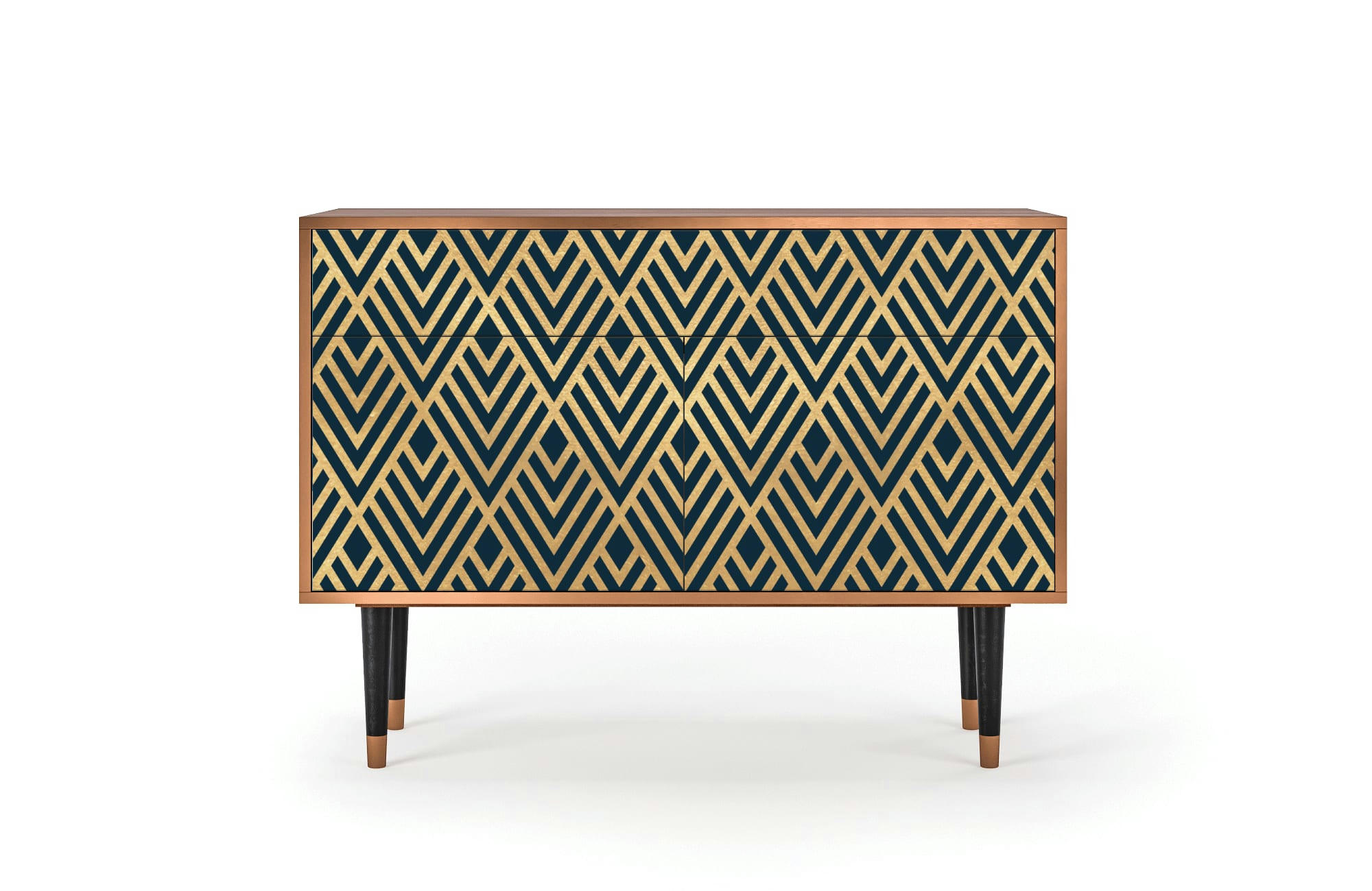 EGYPT TRIANGLES - Buffet  bleu 2 tiroirs et 2 portes L 115 cm