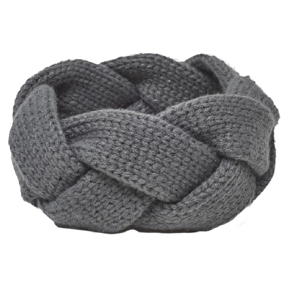 Bandeau tressé gris
