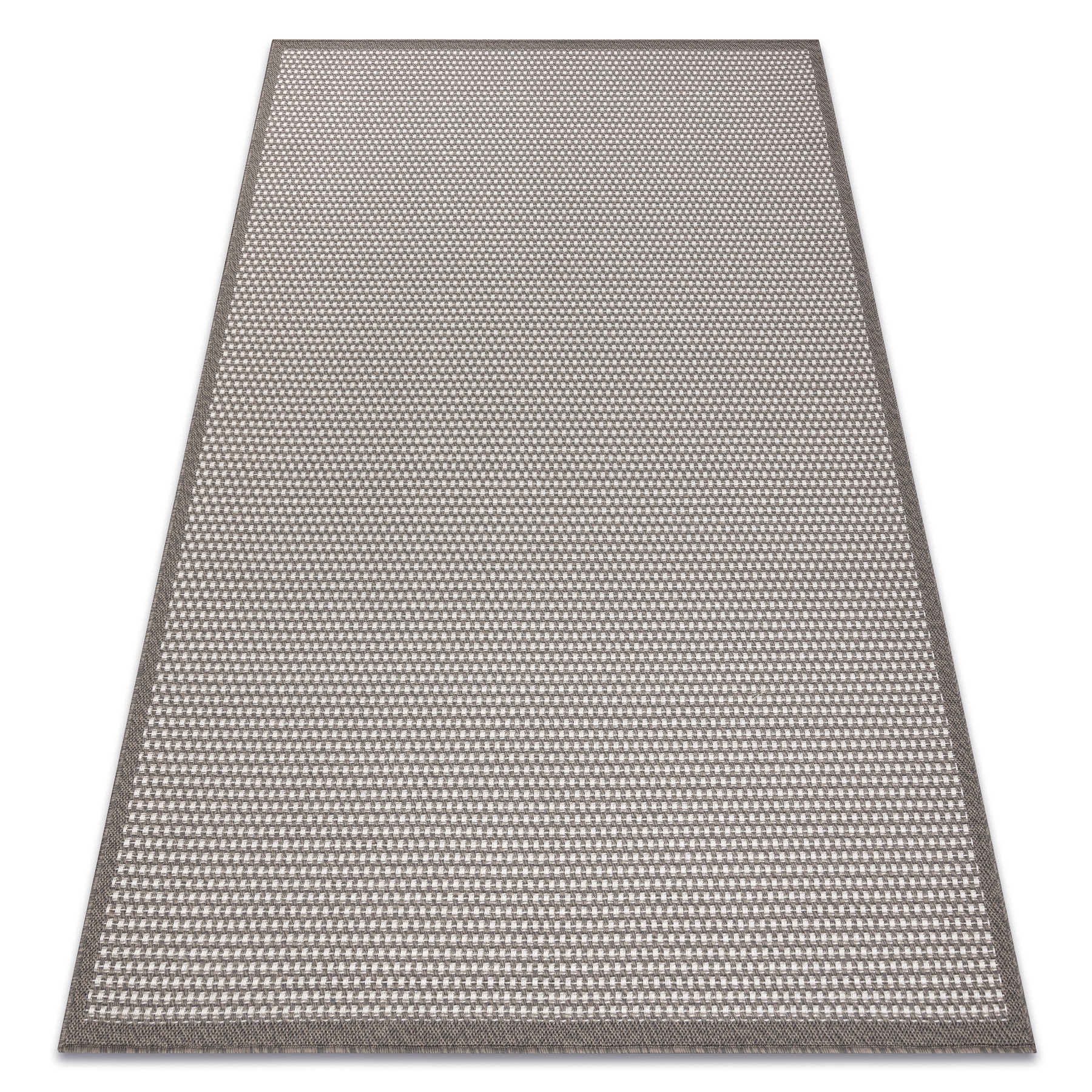 Dywan SZNURKOWY SIZAL BORDERO 2907 płaskie tkanie taupe / krem 80x150 cm