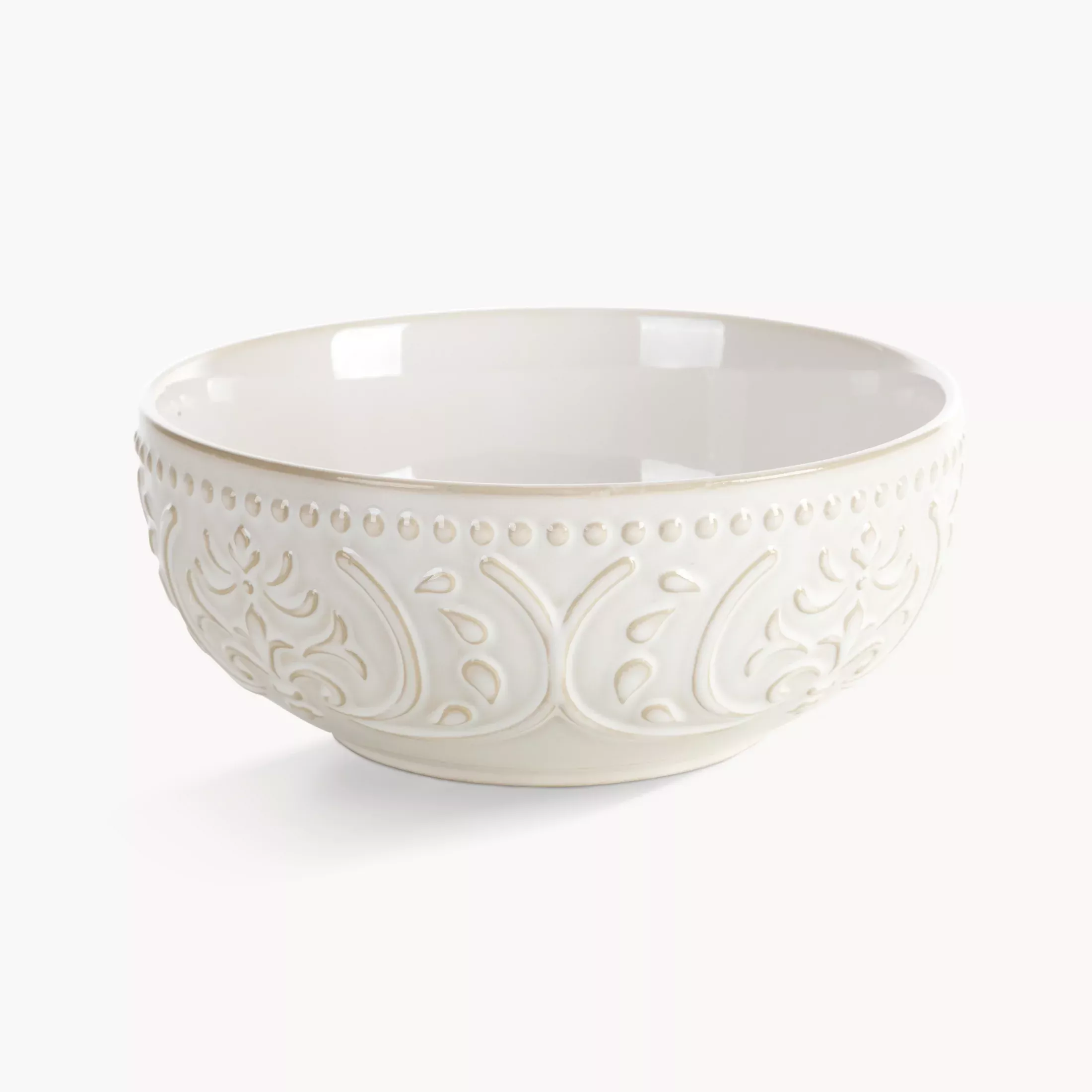 Misa ceramiczna dekoracyjna kremowa z ozdobnym wzorem 21x9 cm VENUS - kolekcja FOREST SUMMER