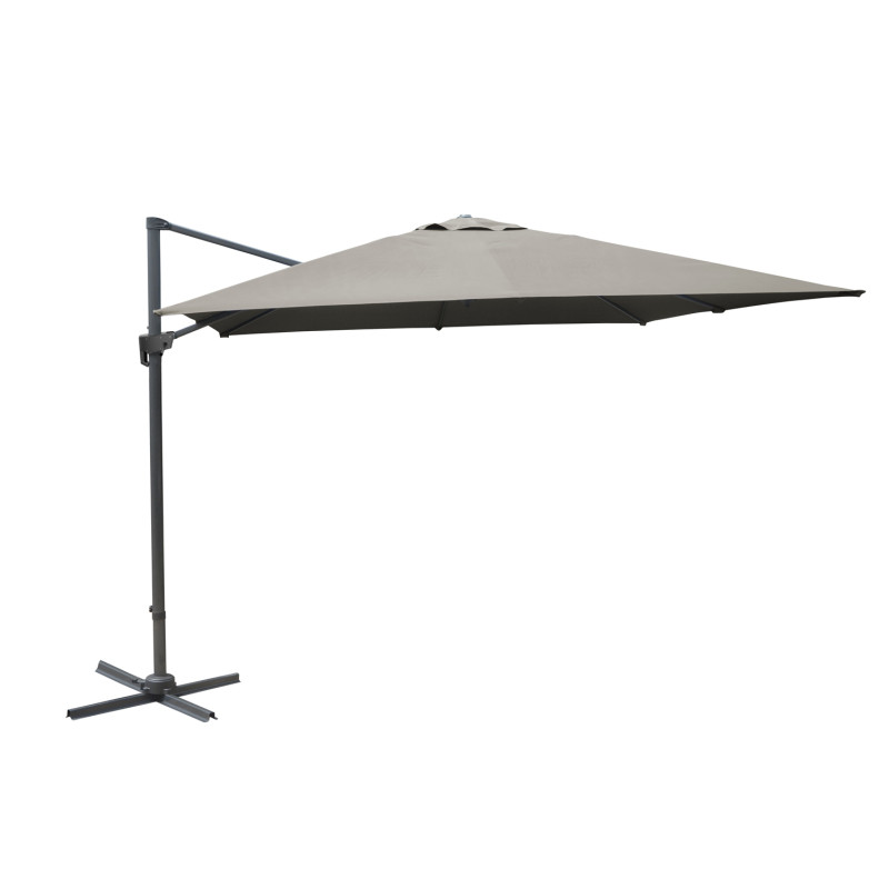Parasol déporté inclinable rotatif taupe 300 x 300 cm