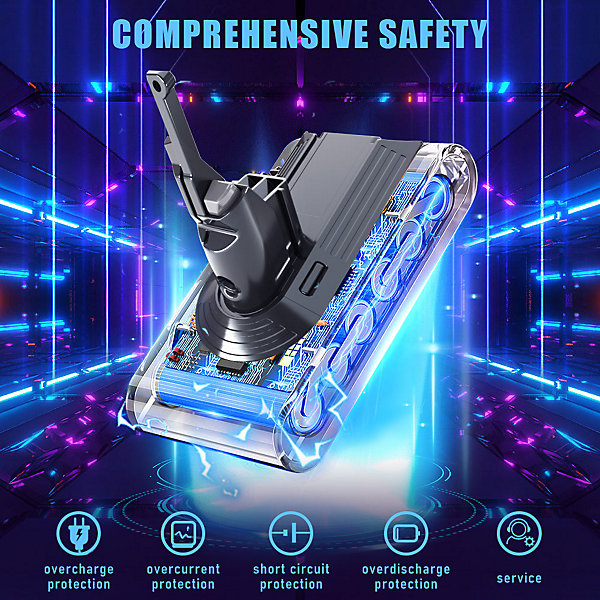 Batterie 4500 mAh pour aspirateur Dyson V8 SV10, avec 2 Filtres