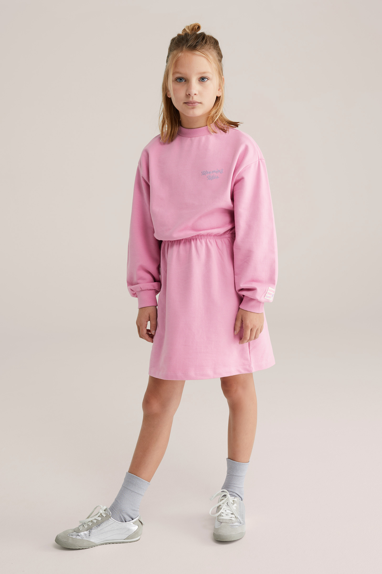 Meisjes sweatjurk met print