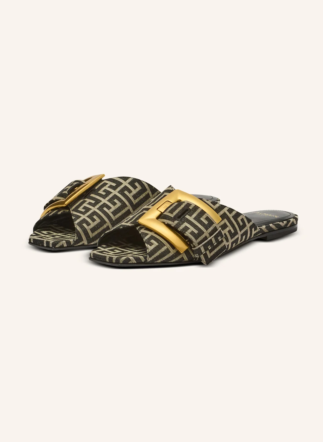 BALMAIN Flache Sandalen Anthem aus Monogramm-Jacquard