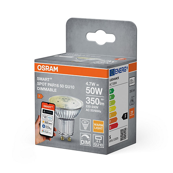 OSRAM Spot LEDSMART  PAR16 GU10 Blanc chaud Dimmable