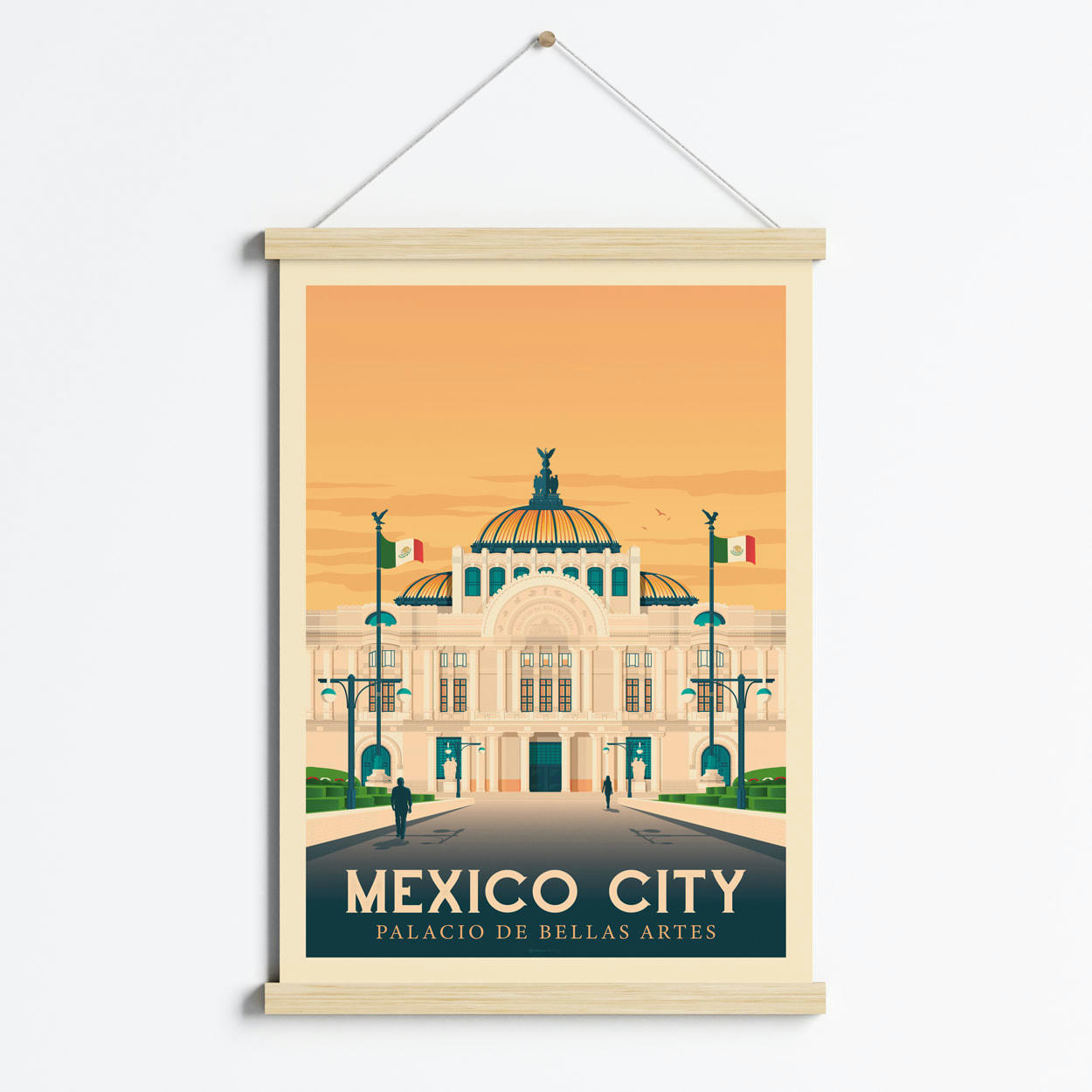 - Affiche Mexico Mexique + Cadre Magnétique (Bois) 50x70 cm