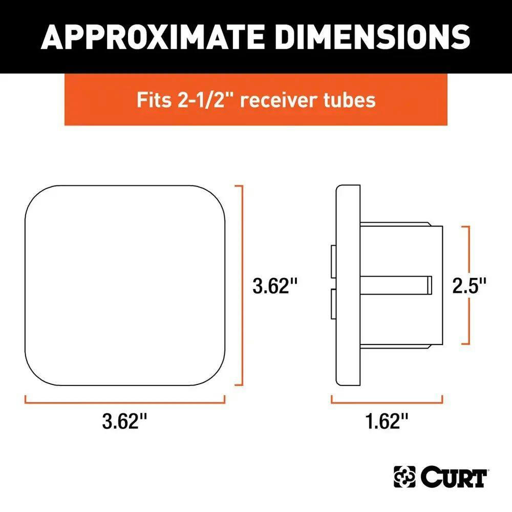 CURT Rubber Hitch Tube Cover, 2-1/2-in (Packaged)