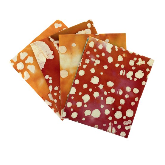 Orange Batik Cotton Fat Quarters 4 Pack