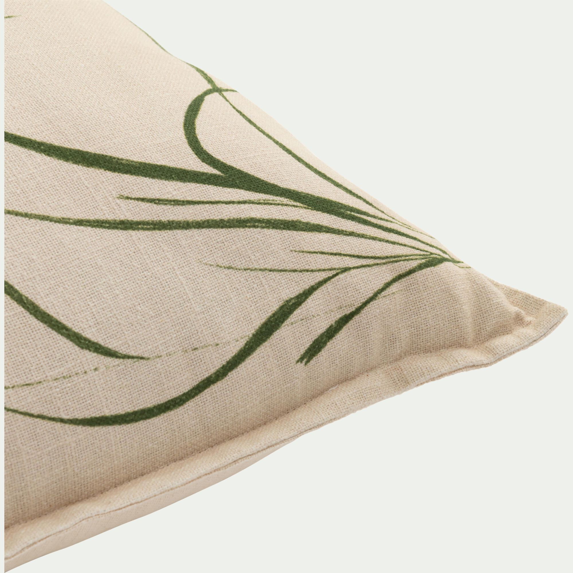 OYAT - Coussin en coton à motif oyat finition surpiqure 45x45cm - beige